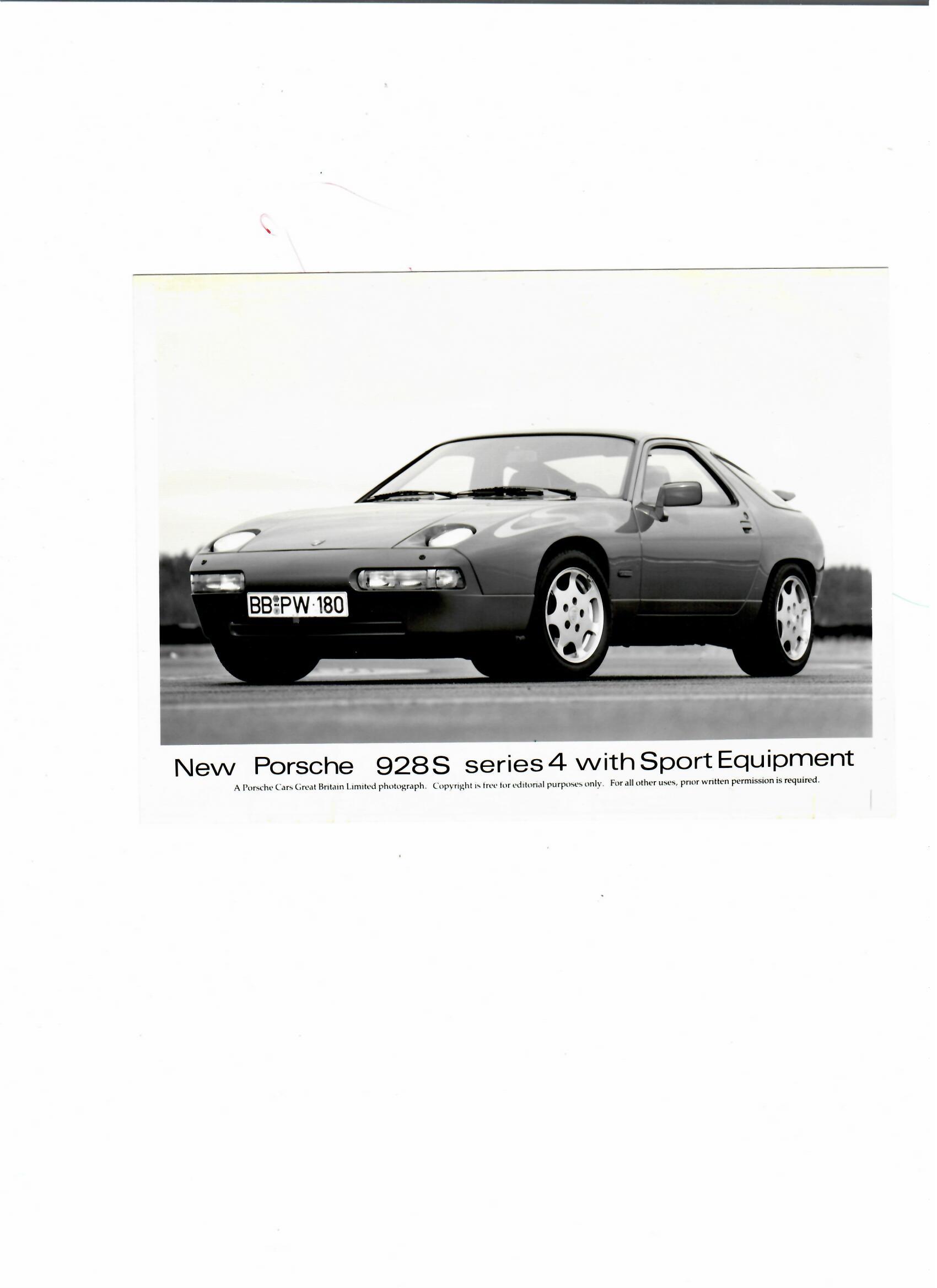 Press Release - New Porsche 928S series 4 with Sport Equipment